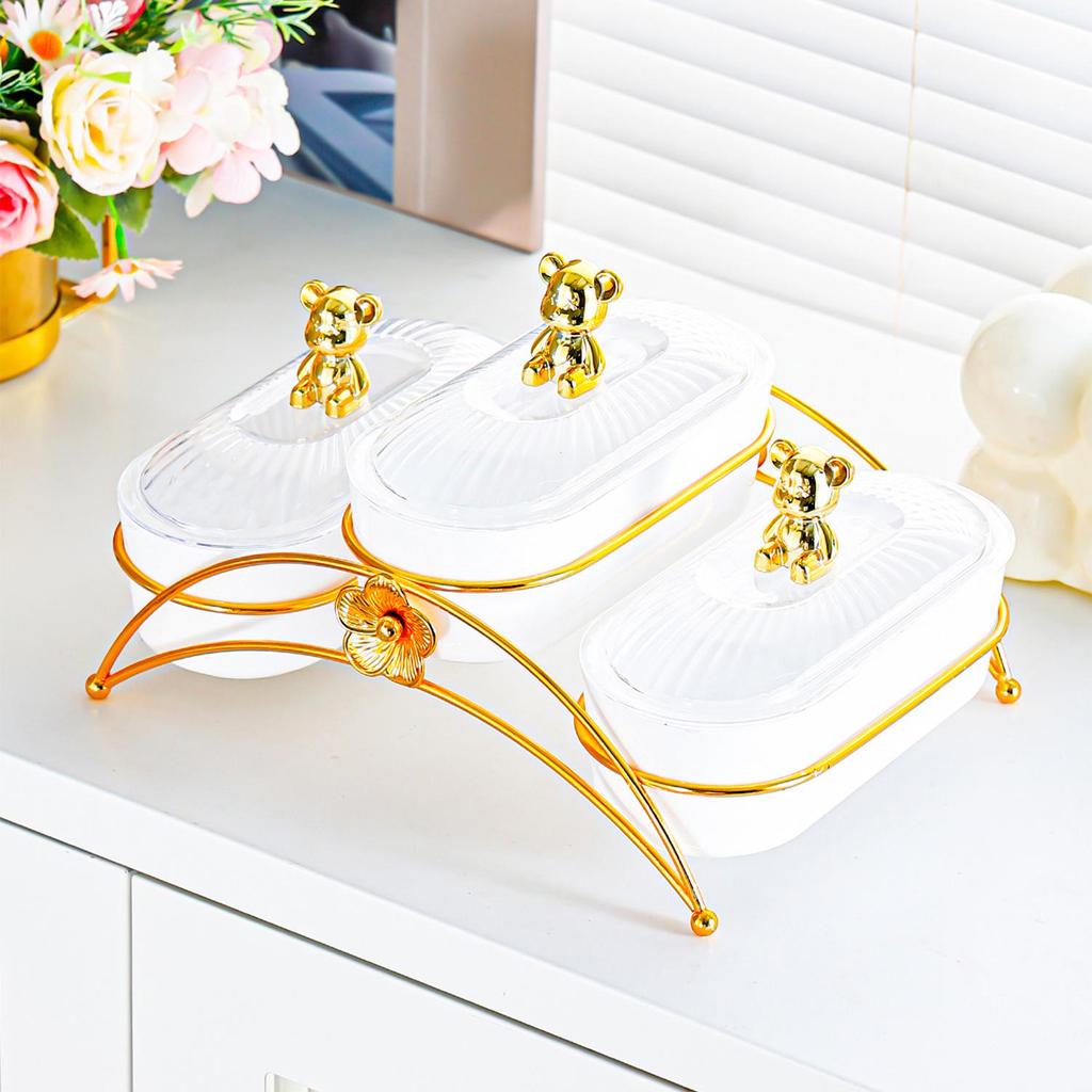 Elegant Compartmentalized Fruit & Snack Display Plate for Living Room & Tea Time