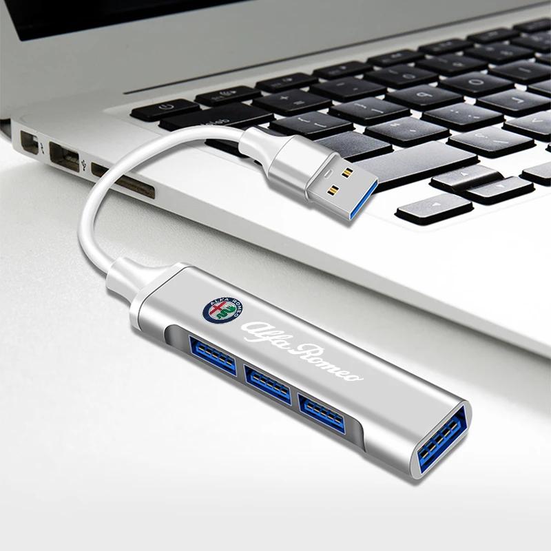 Car Stickers For Alfa Romeo Car 4 Port USB Type-C High speed conversion Adapter Auto Accessories For Alfa Romeo serpent Giulia 1