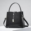Solid Versatile Color Handbag With Internal Pockets Zipper Closure Women Fashion