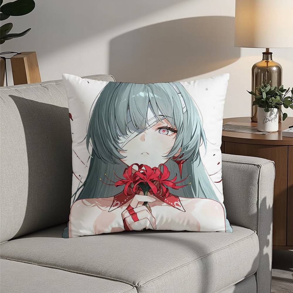 Phoebe phrolova Wuthering Waves Kissenbezug Plüschstoff Weicher Kissenbezug Beidseitiger Druck Kissenbezug Haushaltsgeschenke