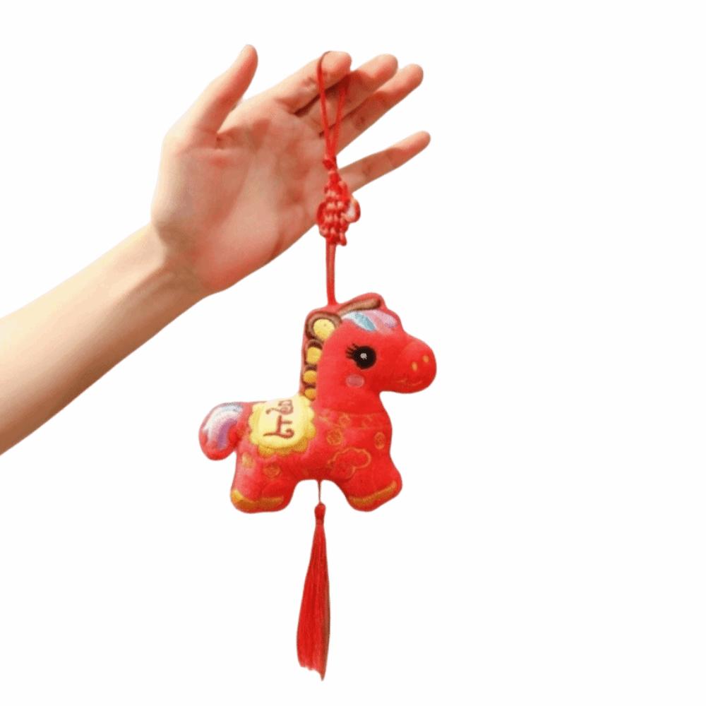 Red Year Of The Horse Pendant Traditional Spring Festival Tassel Pendant  Car