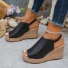 Casual Gold Thick Bottom Wedge Heel Sandals Women 2025 Summer Round Toe Chunky Platform Sandals Bohemia Soft Sole Beach Shoes
