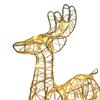 3D Christmas Reindeer Decoration Battery Operated Prelit Iron Reindeer with 30 LED Lights Outdoor Indoor Lighted Standing Deer for Garden Yard Lawn