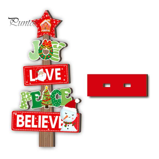 Stable Base Christmas Decor 2D Wooden Tabletop Ornaments, Xmas Tree Santa Lightweight Trees Snowman Sign with Stand, Holiday Party Decorations Favors