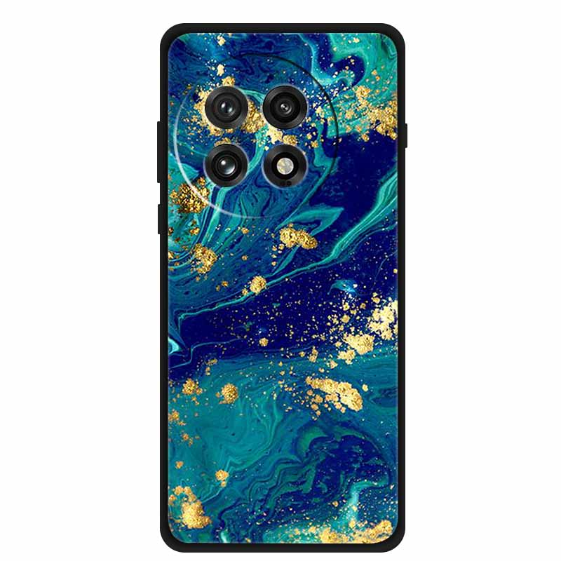 Marble Soft Case For Oneplus 13R Fashion Black Edge Capa Silicone Back Cover Shockproof Phone Case for Oneplus ACE 5 ACE5 Pro