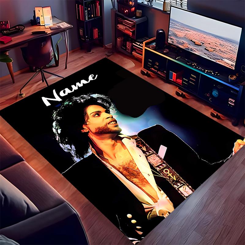 Custom personalization Prince Purple Rain Print Area Rug - Soft, Washable Non-Slip Indoor Mat,Living Room,Home&Office Decorative Rug