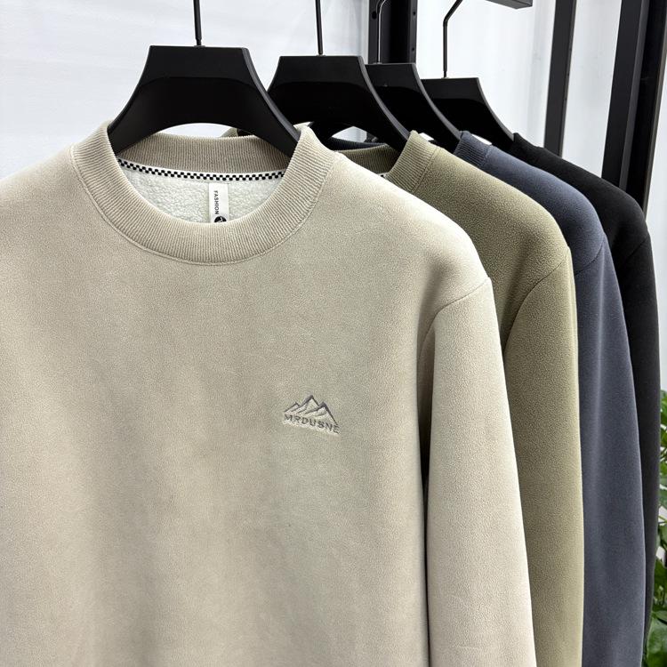 Men's Lambswool Velvet Thick Round Neck Winter Sweater - Super Warm Hoodie