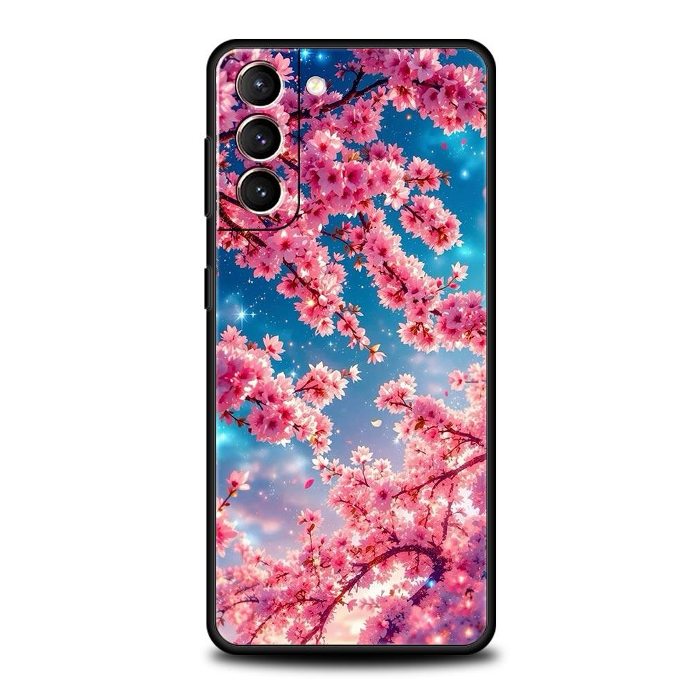 Korean Flower Phone Case for Samsung Galaxy S26 S25 S24 S23 S22 S20 S21 FE Ultra S25 Edge Plus 5G Soft TPU Cover Fundas Capa Bag