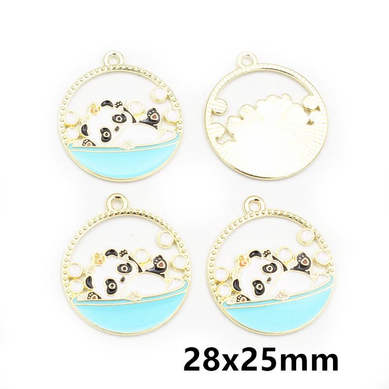 10pcs Enamel Animal Panda Skull Butterfly Charms Pendant Alloy Metal DIY Jewelry Making Accessories for Earrings Necklace