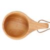 Wooden Milk Cup Smooth Handle  Cup Comfortable  Grip Salad  Mug  Table Use