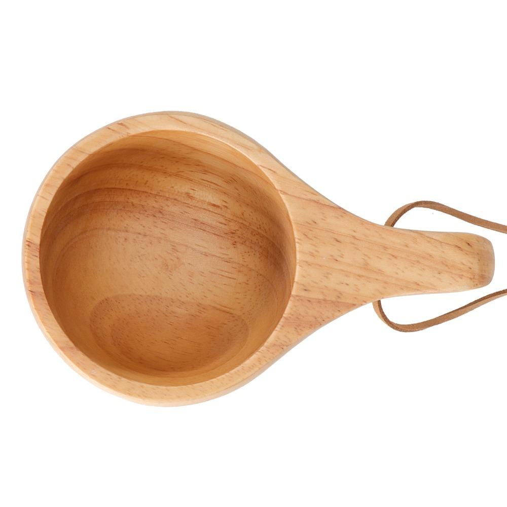 Wooden Milk Cup Smooth Handle Cup Comfortable Grip Salad Mug Table Use