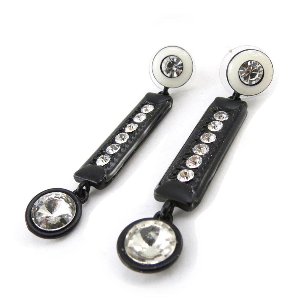 Les Trésors De Lily [J2790] - Designer Earrings 'Mélusine' Black White