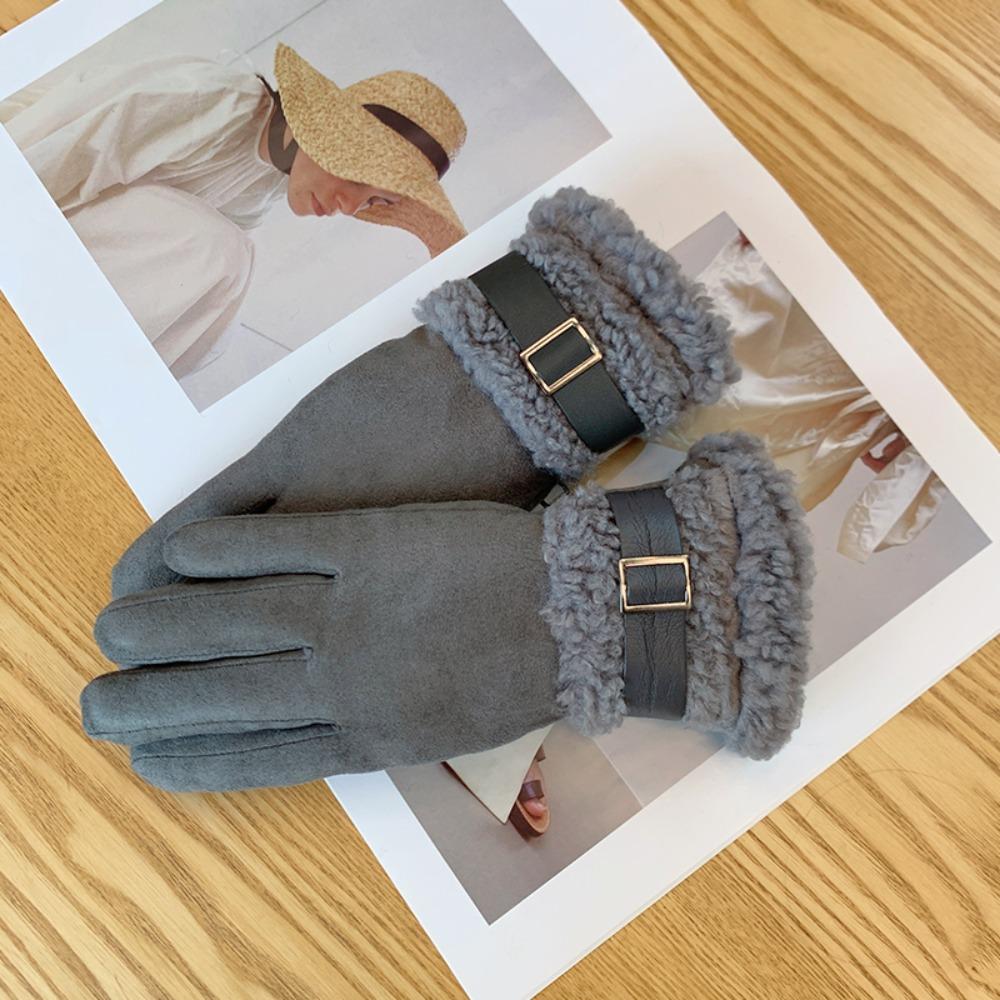 Full Finger Women's Winter Gloves Thickened Cycling Mittens Fashion Women Fleece Gloves  Mom