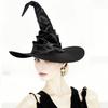 Curved Costume Halloween Hook Witch Hat With Curled Brim For Party Dress Up