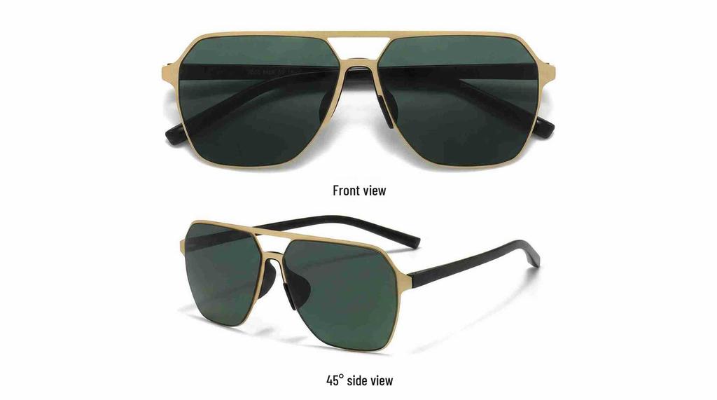 Fashion 2026 Square Frame Polarized Sunglasses for Men - Double Bridge, UV Protection, Ideal for Outdoor Driving
