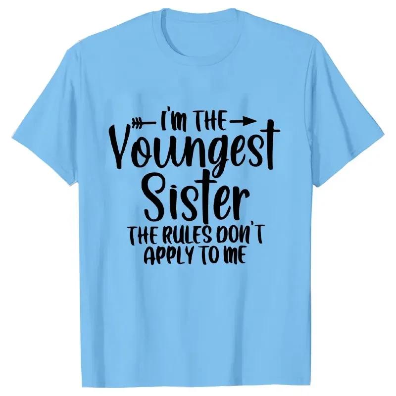 Sister Rules Gifts T Shirts Sweet Fashion Women Tshirt Funny Oldest Middle Youngest Sister Tees Sarcastic Sibling Matching Shirt