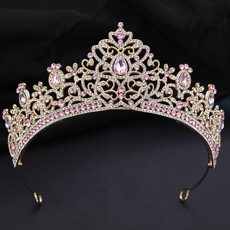 Gorgeous Baroque Rhinestone Wedding Crown for Women Girls Party Birthday Tiaras Headbands Bridal Hair Jewelry for Queen Tiara