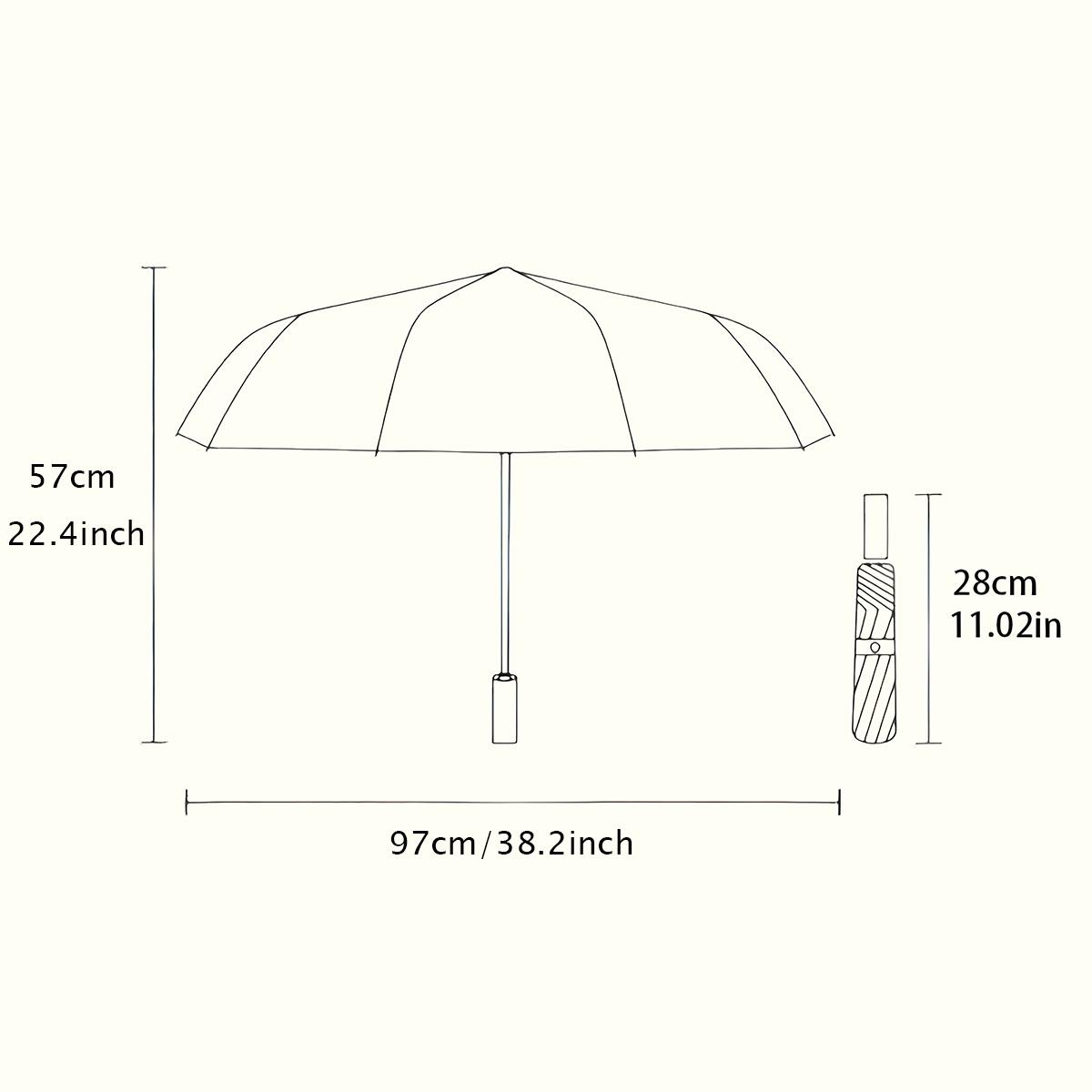 1pc Automatic Open/Close Umbrella with Elegant Floral design - Compact Travel Umbrella, Portable Folding cane with 8-Rib sturd