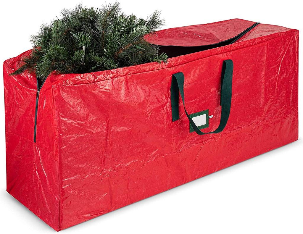 Storage Bag for 9 Ft Artificial Christmas Trees - Plastic, Waterproof - Strong Handles, Labeling Card Slot