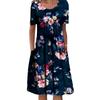 2023 Women's Plus Size Maxi Dress - New Fashion Print, Round Neck, Short Sleeve