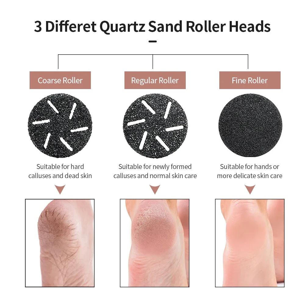 Electric Foot Grinder Heel Dead Skin Trimmer Cordless Foot File with Sandpaper Callus Remover Foot Care Scrubs Pedicure Tool