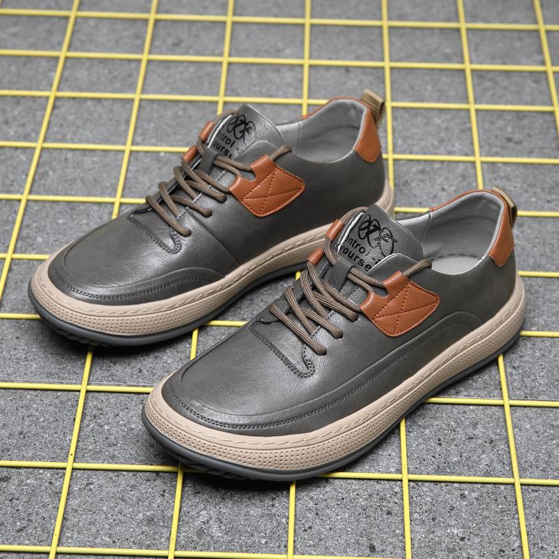 Herren Echtleder Freizeitschuhe im britischen Stil Designer Neue Outdoor Wanderschuhe Herren Dickbesohlte Oxford Schuhe Sportschuhe