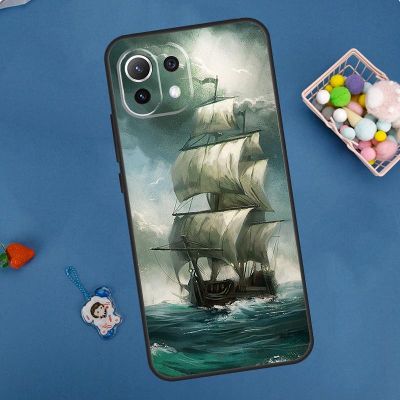 Sailing Pirate Ship Boat Case For Xiaomi 13 14 15 Ultra 11T 12T 13T 14T Pro POCO X7 Pro X3 X5 X6 M6 F5 F6 Pro Cover