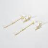ANDYWEN 925 Sterlingsilber Gold Klar Schmetterling Zirkonia Kette Hängeohrring Feiner Schmuck Rock Punk Mode Kristallclips Hochzeit