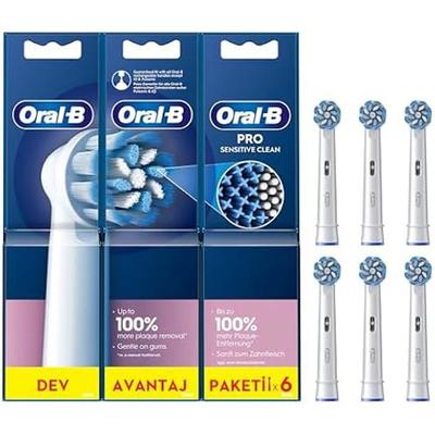 Toothbrush Heads - ORAL-B - Pro Sensitive Clean - Pack of 6 - Extra Soft Bristles - Gentle Cleaning