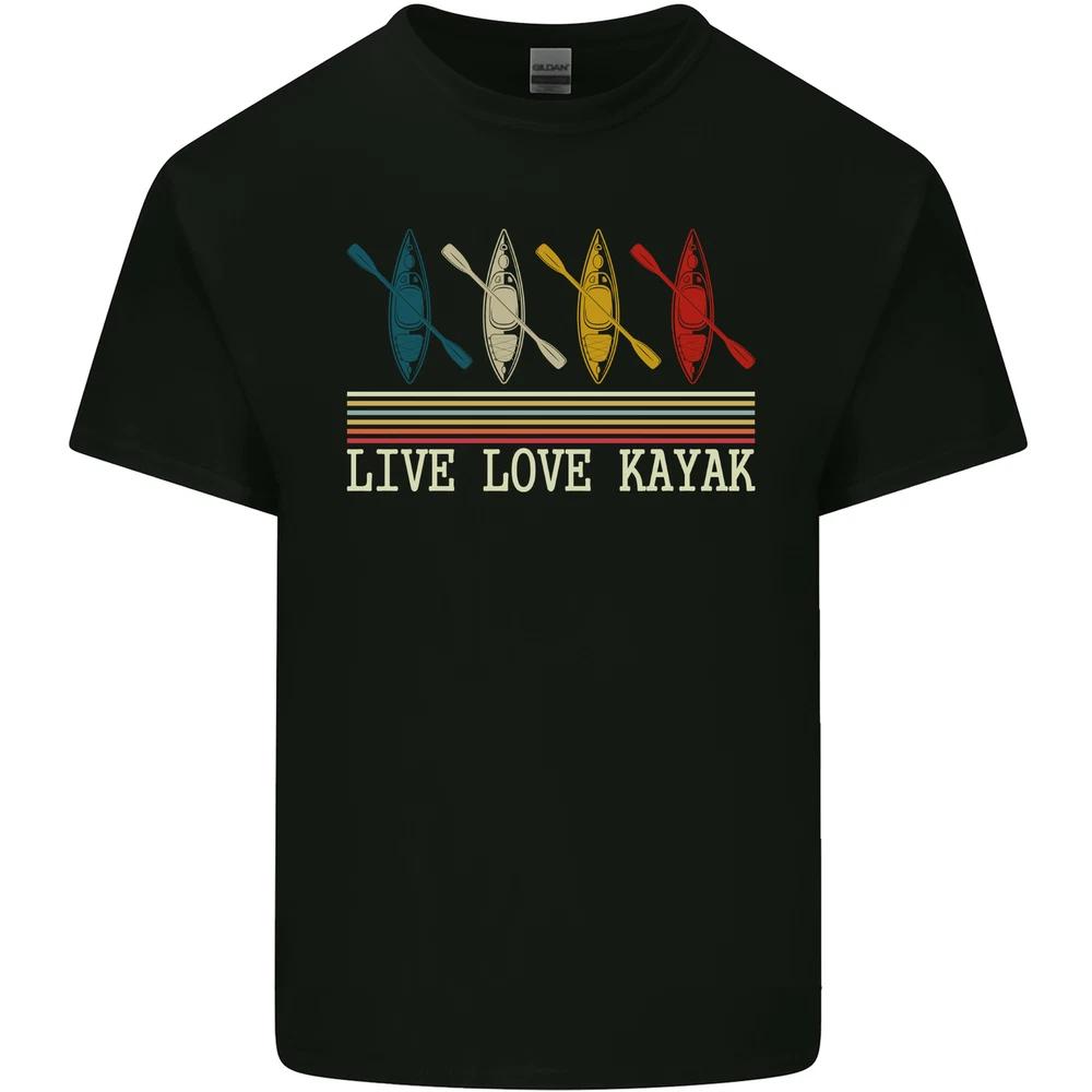 Live Love Kayak Retro Kayaking Design Unisexs Light Cotton TShirt S