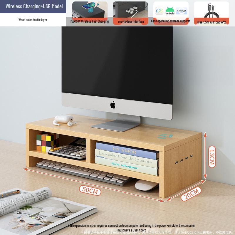 Desktop Monitor Stand and Laptop Riser with Office Storage