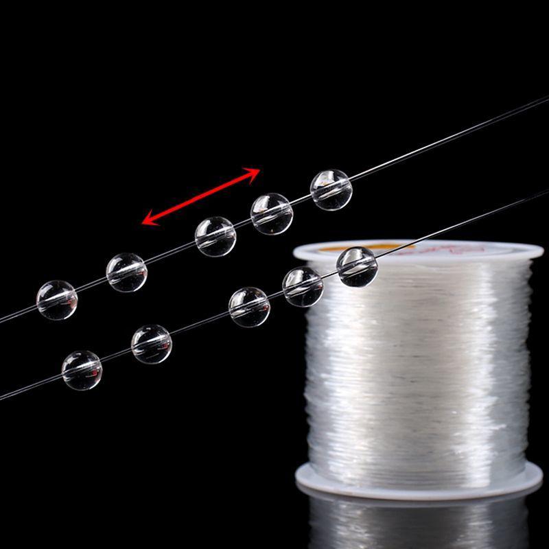 0,8-1 mm Transparente Kristall-Schnur Fäden DIY Basteln Nähzubehör Stark Elastisch Dehnbar Perlen Schnur Armband Schmuckherstellung