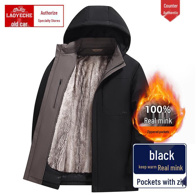 

Men s Mink Velvet Coat for Middle-Aged - Casual Lapel Jacket for Autumn and Spring, Plus Velvet Thickness 3XL (170-190 jin)