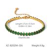 Classic Waterproof 18k Gold PVD Plated Zircon Geometric Trendy Chain Unisex Tennis Stainless Steel Bracelet Jewelry