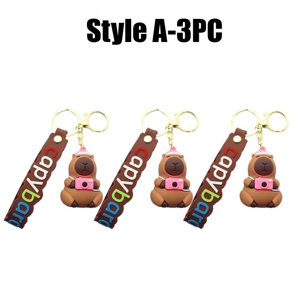 Adorable Capybara Key Ring 3D Capybara Figurine Bag Clip Decor for Children School Backpacks and Automotive Keychains