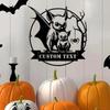 Custom Halloween Metal Sign Gothic Bat Wall Art for Family Home Decor