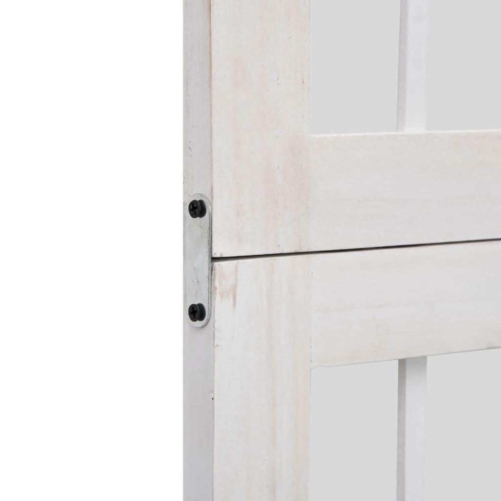 Vidaxl Room Divider, 3-Panel, White, Solid Paulownia Wood