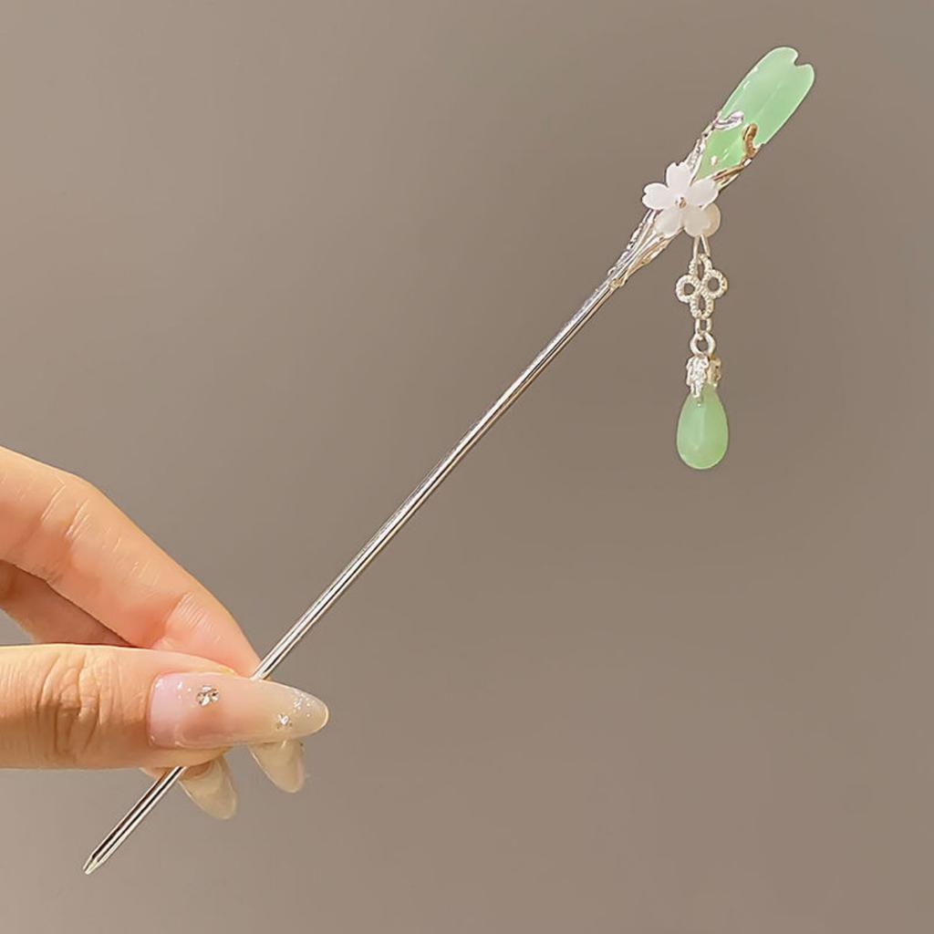 Chinese Style Vintage Hairpin Elegant Tassel Flower Hair Stick For Girl's Long Dress Cheongsam Hanfu Retro Hair Accessories
