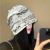 Thin Bonnet Letter Print Beanie Wasteland Style Hip Hop Beanies Pullover Hat  Streetwear Fashion