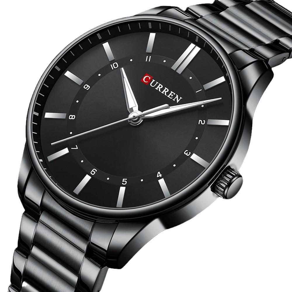 CURREN 8430 Men's Waterproof Quartz Watch with Steel Band, Business Casual Large Dial