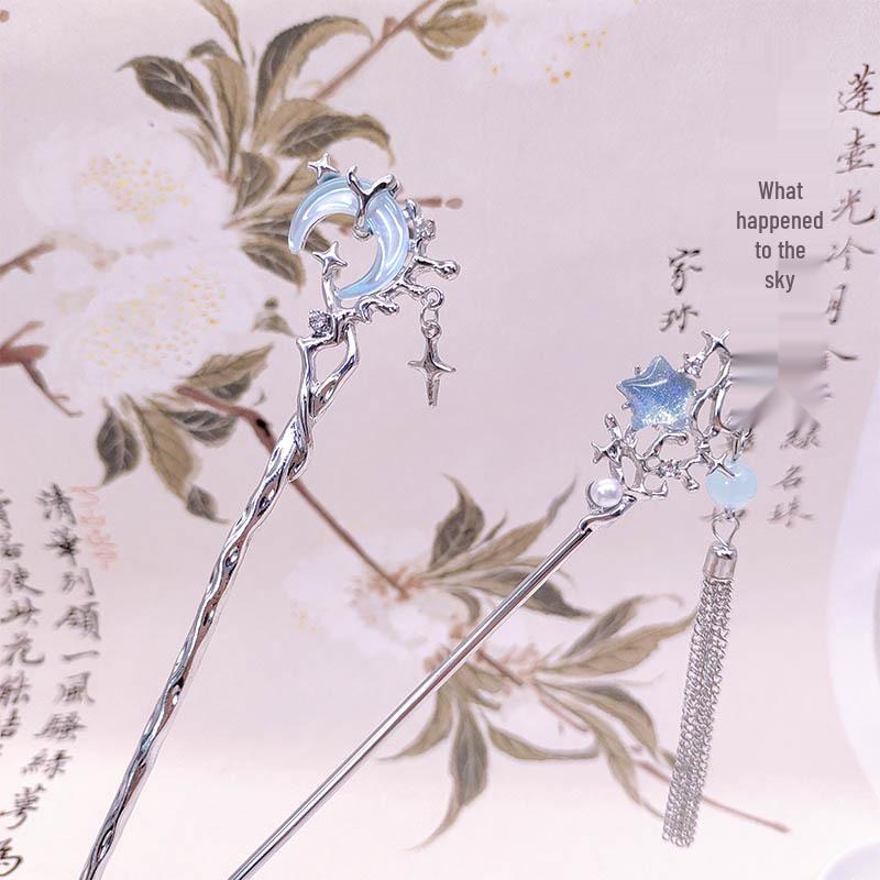 Moonstone Tassel Hairpin: Elegant Ancient-Style Accessory for Women