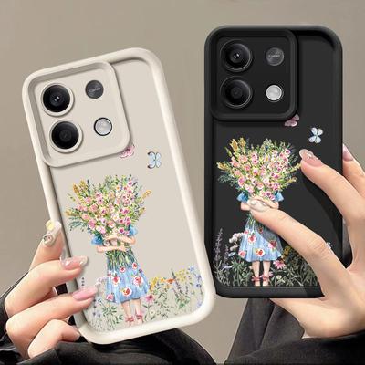 Fashion Flower Pattern Phone Cover For Xiaomi 14T 13T Pro 11T Poco F6 X6 Pro M6 X5 Pro Redmi Note 13 Soft Silicone Shockproof Case