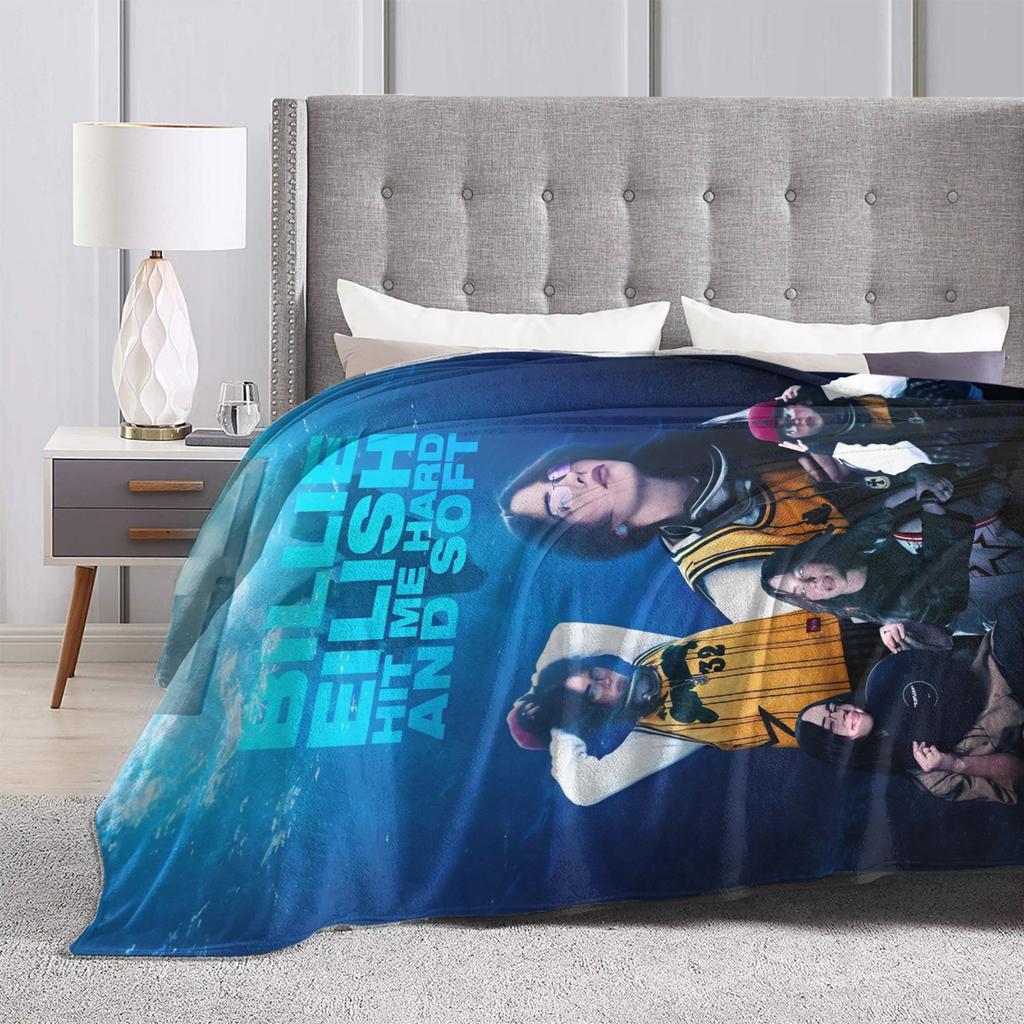 2025 Hit Me Hard And Soft Warm Soft Blanket Singer E-eilishes Tour Picnic Plush Throw Blanket Bed Flannel Bedspread Sofa Bed