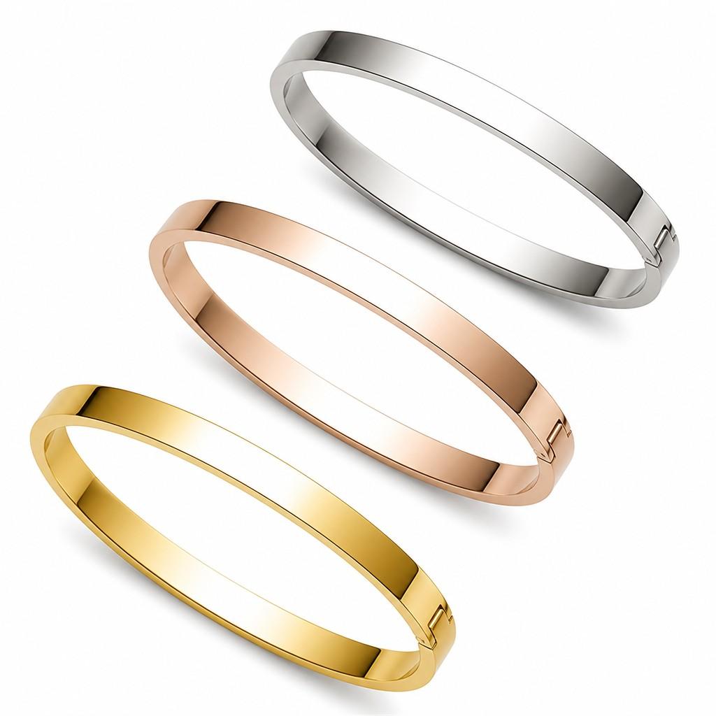 Personalized Female Jewellery Custom Stainless Steel 18K Gold Plated Love Bangles Bracelets for Women