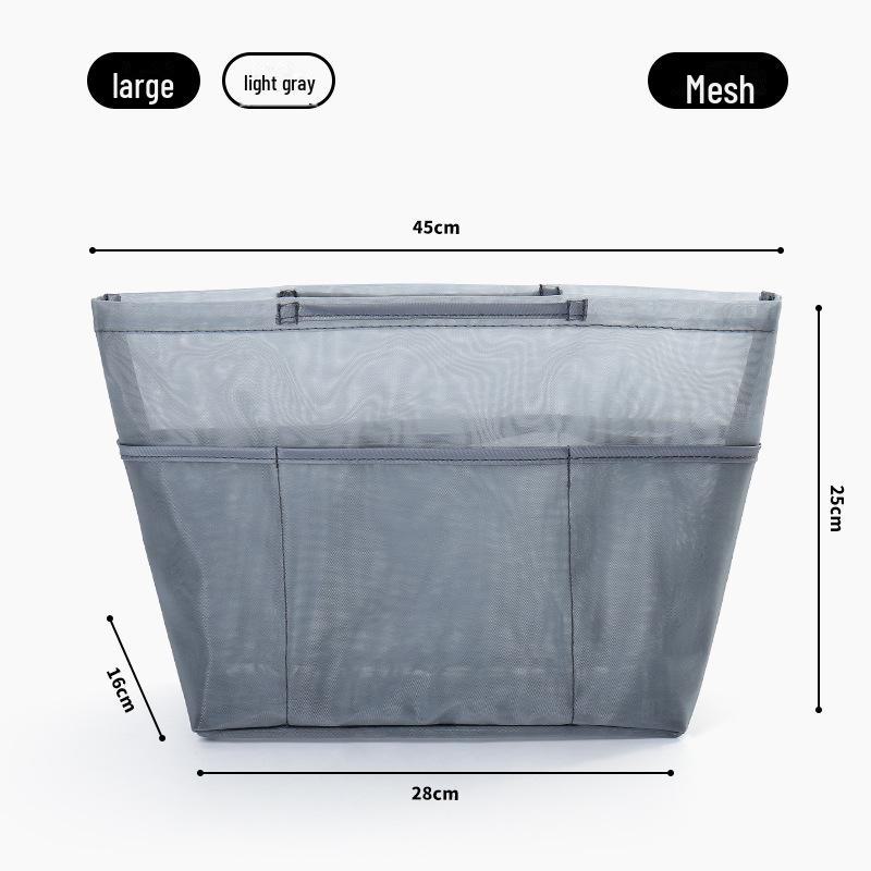 Dragon Inlay Nylon Tote Bag with Built-In Organizer and Multiple Pockets for Cosmetics