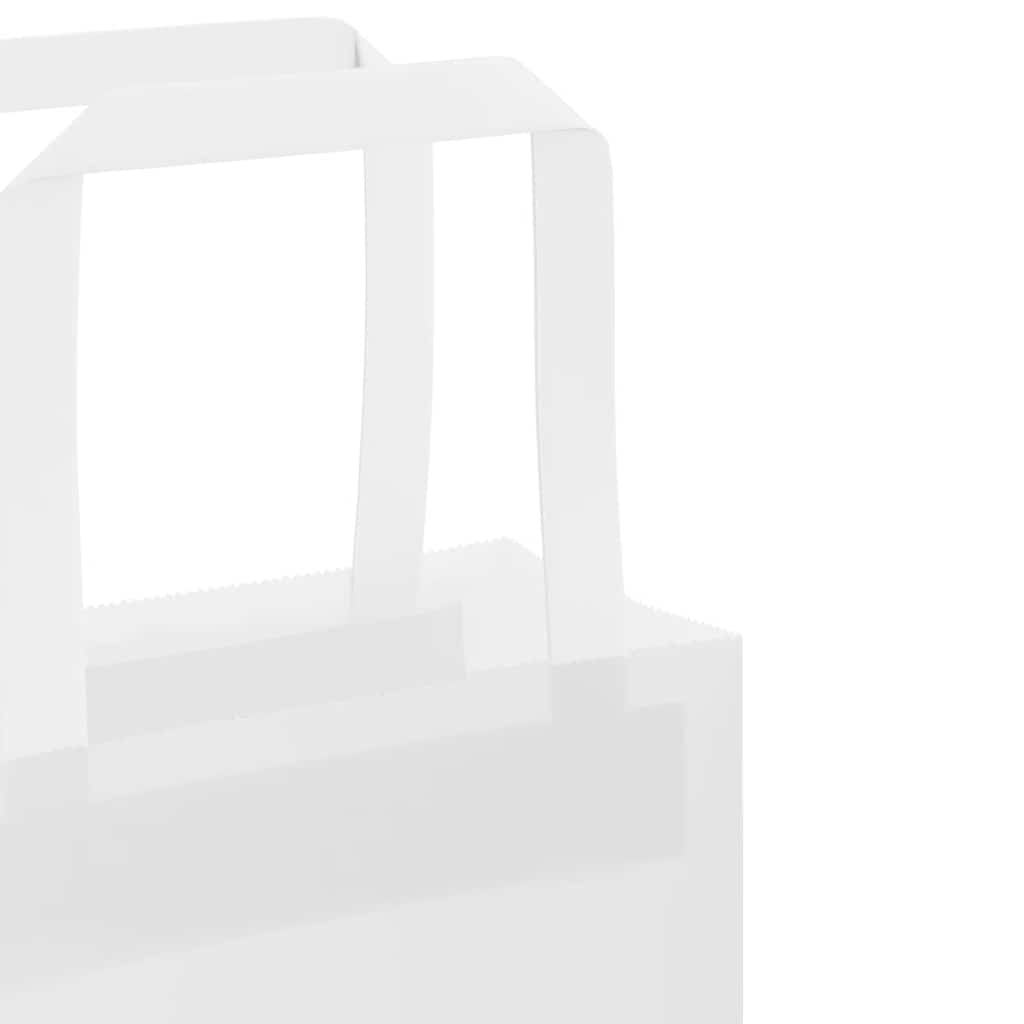 Paper Shopping Bags 250 pcs with Handles White 32 x 12 x 42 cm