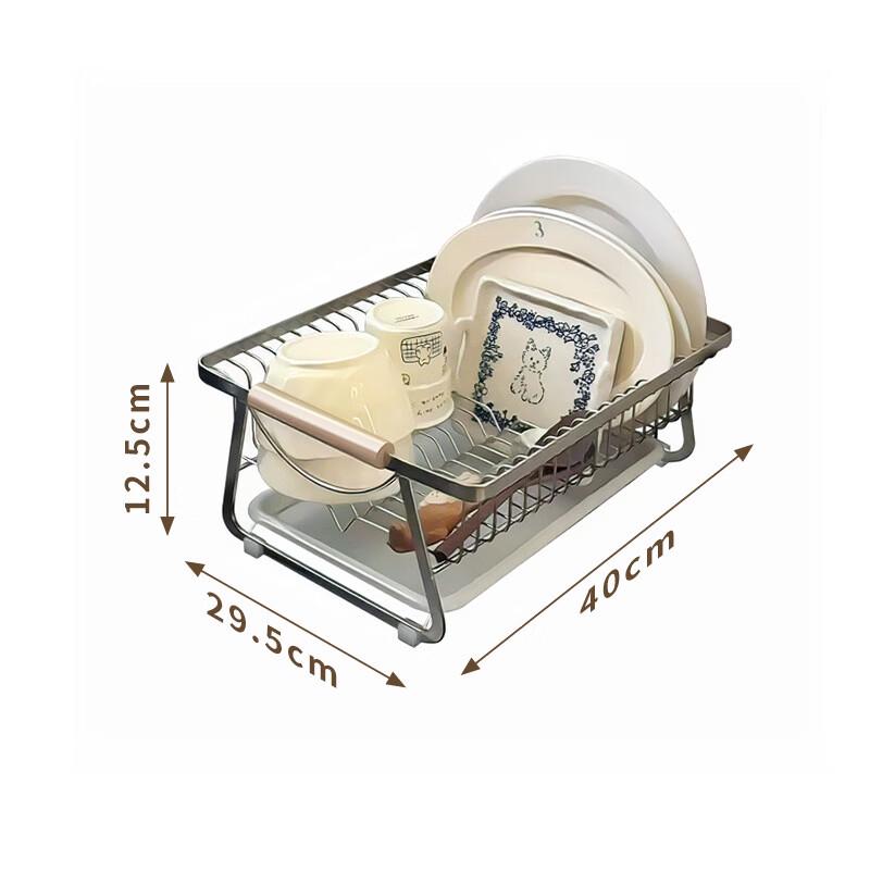 

Youshu Wooden Handle Kitchen Desktop Dish Drying Rack