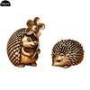Brass 1pcs Antique Hedgehog Small Ornaments Solid Brass Antique Animal Sculpture Crafts Desk Tea Table Decoration Home Decor