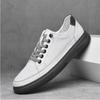 Zapatillas deportivas para hombre para exterior Cómodos zapatos de plataforma de cuero para hombre Zapatos casuales con cordones Zapatos vulcanizados Negro Blanco Zapatos para caminar