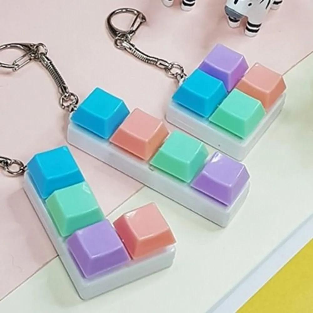 3 Pieces) Pastel Keyboard Keycap Keyring, Clicky Keycap Keyring, Bag Charm, Stress Relief